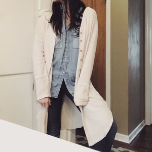 Waffle print long Sweater